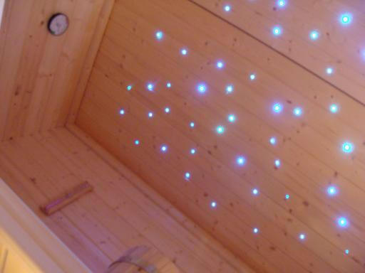 Sauna Sternenhimmel mit Glas Lichtleiter